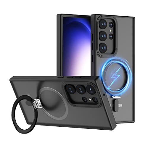 leleyo Handyhülle für Samsung Galaxy S23 Ultra Hülle mit MagSafe Ständer, Leicht Durchsichtige Schutzhülle S23 Ultra 6.8" 5G Case mit Magnet Stoßfest Cover, Schwarz leleyo Handyhülle für Samsung Galaxy S23 Ultra Hülle mit MagSafe Ständer, Leicht Durchsichtige Schutzhülle S23 Ultra 6.8" 5G Case mit Magnet Stoßfest Cover, Schwarz von leleyo