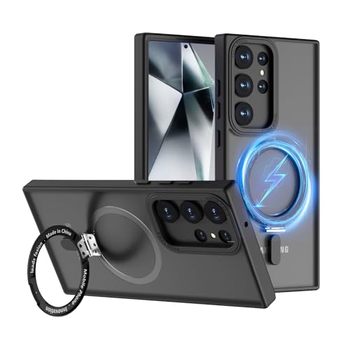 leleyo Handyhülle für Samsung Galaxy S24 Ultra Hülle mit MagSafe Ständer, Leicht Durchsichtige Schutzhülle S24 Ultra 6.8" 5G Case mit Magnet Stoßfest Cover, Schwarz leleyo Handyhülle für Samsung Galaxy S24 Ultra Hülle mit MagSafe Ständer, Leicht Durchsichtige Schutzhülle S24 Ultra 6.8" 5G Case mit Magnet Stoßfest Cover, Schwarz von leleyo