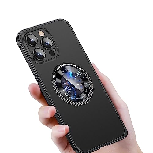 leleyo Handyhülle für iPhone 14 Pro Max Hülle Metall kompatibel mit MagSafe, Dünne Schutzhülle mit PC Cover und Kamera Schutz für 14 Pro Max 2022 (Schwarz) von leleyo