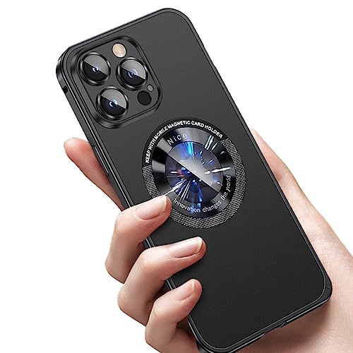leleyo Handyhülle für iPhone 16 Pro Max Hülle Metall kompatibel mit MagSafe, Dünne Schutzhülle mit PC Cover und Kamera Schutz für 16 Pro Max 2024 (Schwarz) von leleyo
