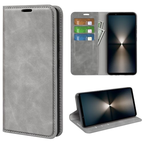 leleyo Hülle für Sony Xperia 1 VII handyhülle, Lederhülle Klappbar Flip Case, Magnet Kartenfach Standfunktion Klapphülle für Sony Xperia 1 VII,Grau leleyo Hülle für Sony Xperia 1 VII handyhülle, Lederhülle Klappbar Flip Case, Magnet Kartenfach Standfunktion Klapphülle für Sony Xperia 1 VII,Grau von leleyo