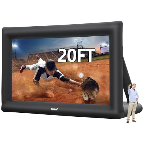 Riesige aufblasbare Filmleinwand, 6,8 m, Outdoor-Projektionsleinwand, dickes luftdichtes Material, Vorder- und Rückprojektion mit Luftgebläse für Hinterhof-Filmabend, Themenpartys, Feiern von lensun