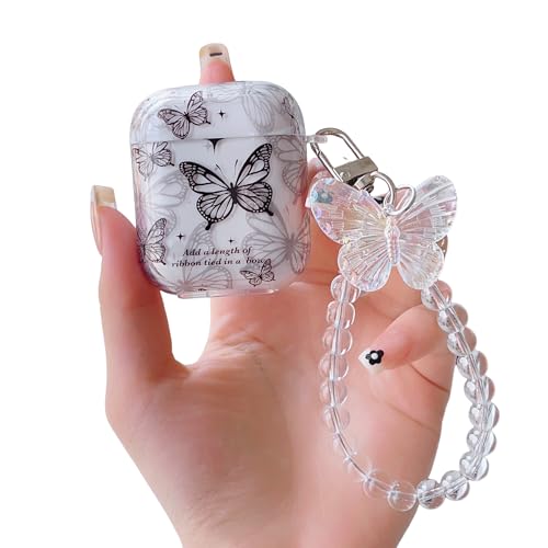 leobray Kompatibel mit AirPods 1 & 2 Hülle für Damen und Mädchen, niedliches schwarzes Schmetterlingsmuster, weiche TPU-Hülle mit Schlüsselanhänger, staubabweisend, stoßfeste Schutzhülle für AirPods 1 leobray Kompatibel mit AirPods 1 & 2 Hülle für Damen und Mädchen, niedliches schwarzes Schmetterlingsmuster, weiche TPU-Hülle mit Schlüsselanhänger, staubabweisend, stoßfeste Schutzhülle für AirPods 1 von leobray