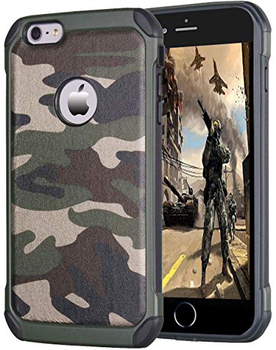leobray Schutzhülle für iPhone 6 Plus/6S Plus, strapazierfähig, stoßfest, Camouflage-Schutzhülle für iPhone 6 Plus/6S Plus, Camouflage-Grün von leobray
