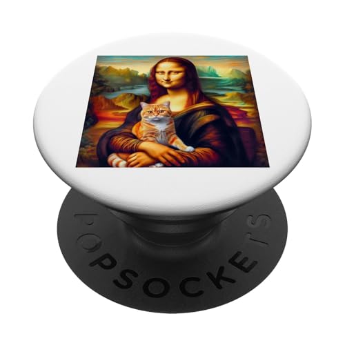 mona lisa katze PopSockets Klebender PopGrip mona lisa katze PopSockets Klebender PopGrip von leonardo da vinci