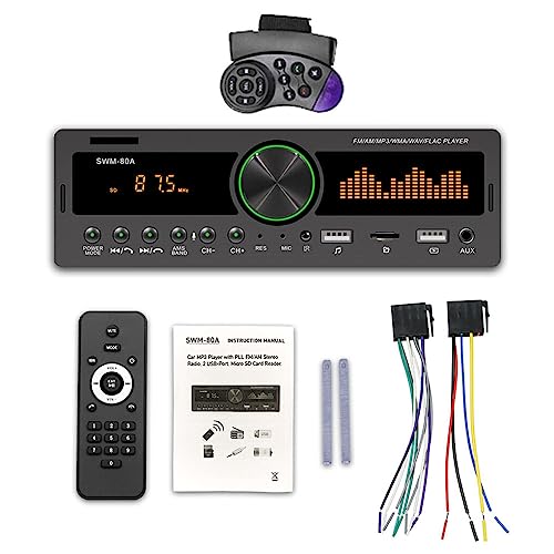 lerwliop Digitaler Single DIN Wireless MP3 Player USB Aufladung Fahrzeug Bluetooth kompatibler 5.0 AUX Eingang Radiozubehör von lerwliop