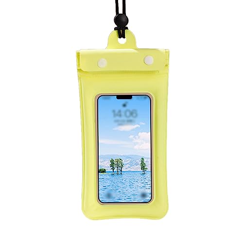 lerwliop Handytasche Wasserdichter Wassersport Touchscreen Schwimmen Dry Bag Protector mit Lanyard Angeln Smartphone Hülle, Gelb von lerwliop