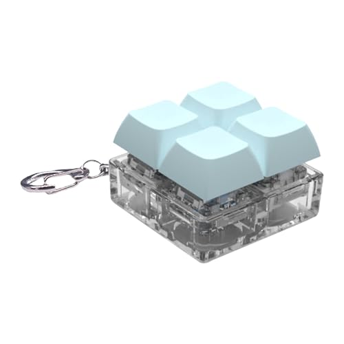 Tastatur-Clicker-Fidget-Spielzeug | 4 Tasten Fingertastatur Fidget Toys | Leuchtender mechanischer Tastatur-Fidget-Schlüsselanhänger | Fidget-Schlüsselanhänger zum Stressabbau sensorisches Spielzeug von leryveo
