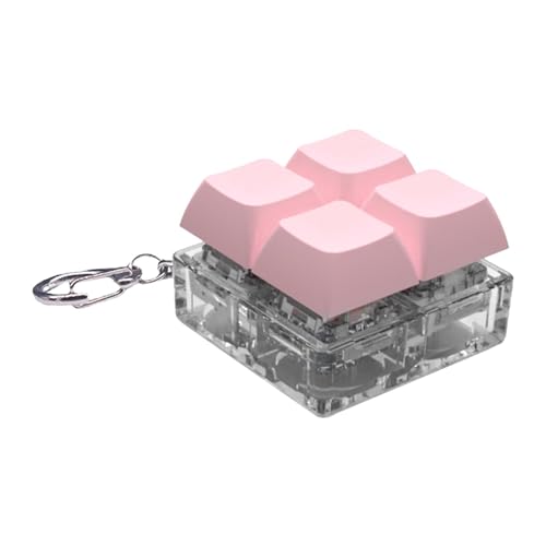 Tastatur-Clicker-Fidget-Spielzeug | 4 Tasten Fingertastatur Fidget Toys | Leuchtender mechanischer Tastatur-Fidget-Schlüsselanhänger | Fidget-Schlüsselanhänger zum Stressabbau sensorisches Spielzeug von leryveo