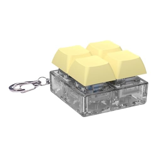 Tastatur-Clicker-Fidget-Spielzeug | 4 Tasten Fingertastatur Fidget Toys | Leuchtender mechanischer Tastatur-Fidget-Schlüsselanhänger | Fidget-Schlüsselanhänger zum Stressabbau sensorisches Spielzeug von leryveo