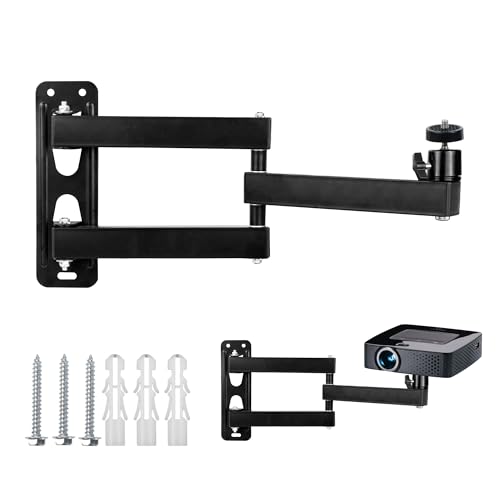 Projector Stand Beamer Halterung Wand, Metallhalter Multi-Winkel Verstellbare 3-Arm- Projektorhalterung Anzug für Projektor/Überwachungsbügel mit 1/4-Zoll-Schraubschnittstelle Gelenkarm Halterung von letuxaamz