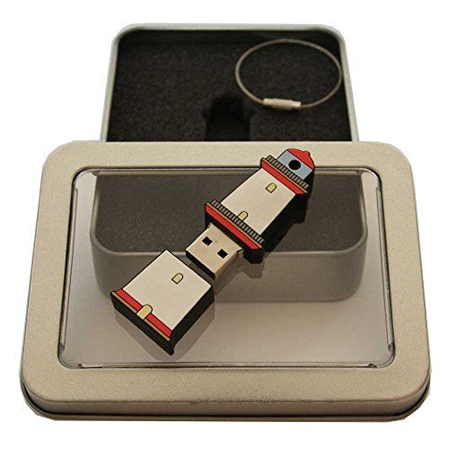 Souvenir Leuchtturm | Geschenkidee: USB-Stick mit Schlüsselanhänger in Form eines Leuchtturms für Frauen & Männer | inklusive Fotogalerie von Sehenswürdigkeiten der Küstenregionen Ostsee & Nordsee | Memory Stick 16 GB | CultourStix von lexapix