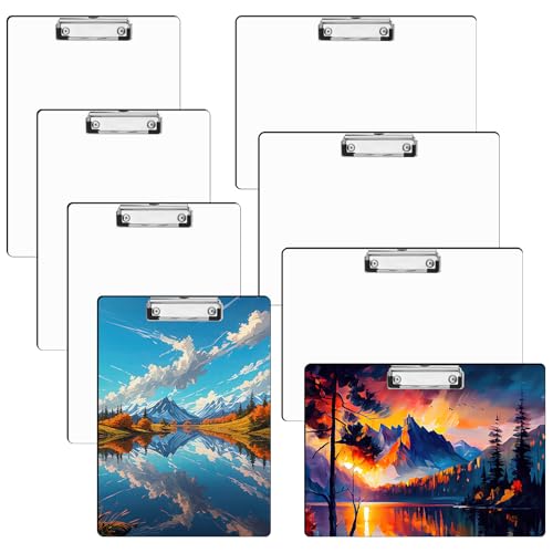 libfrnt Sublimations-Klemmbrett, blanko, 31,5 x 22,4 cm, MDF-Sublimations-Klemmbrett mit niedrigem Profil-Clip, A4, Briefgröße, doppelseitig, horizontal und vertikal, Kunst-Zeichenbrett für Büro von libfrnt