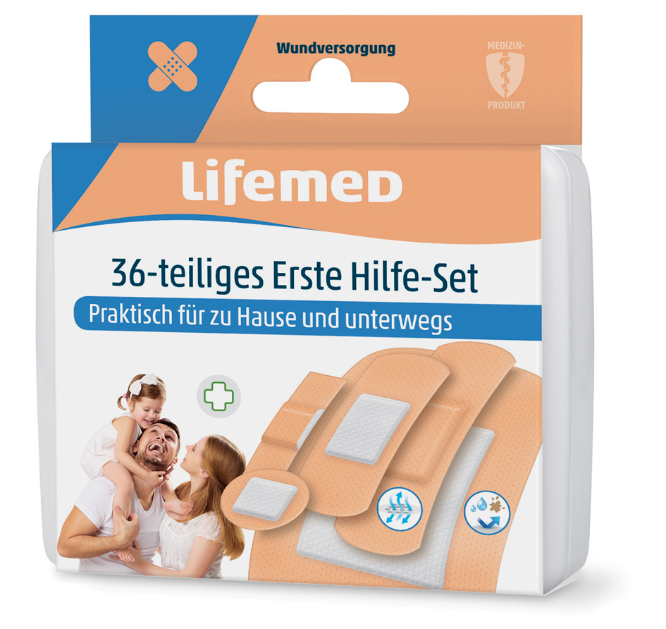 Lifemed Erste-Hilfe-Pflaster-Set, 36-teilig von lifemed