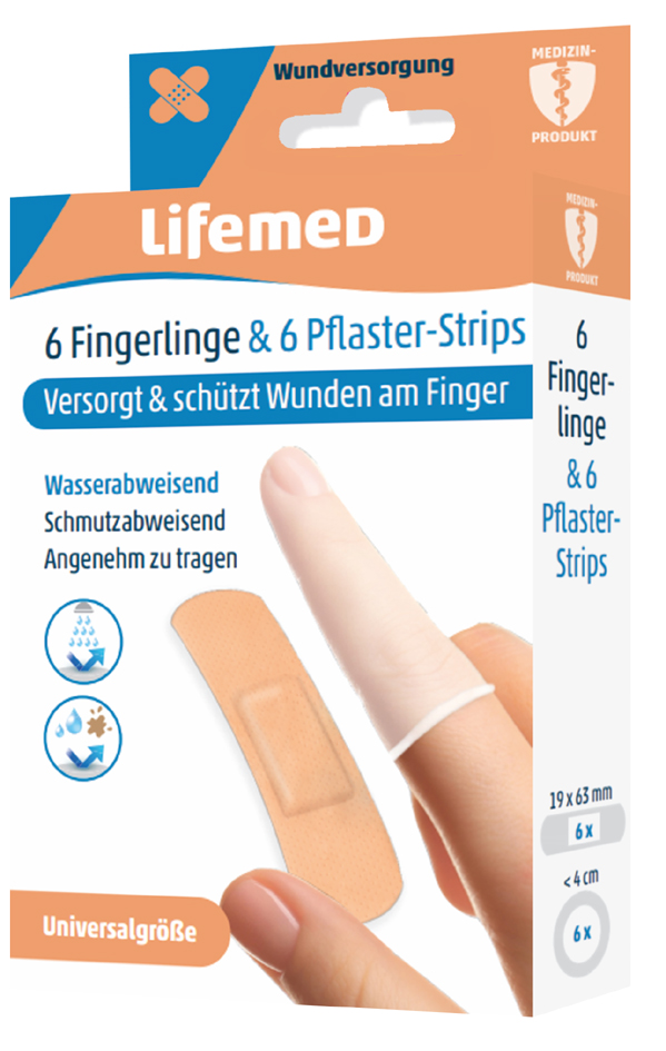 Lifemed Fingerlinge & Pflasterstrips, Universalgröße Lifemed Fingerlinge & Pflasterstrips, Universalgröße von lifemed