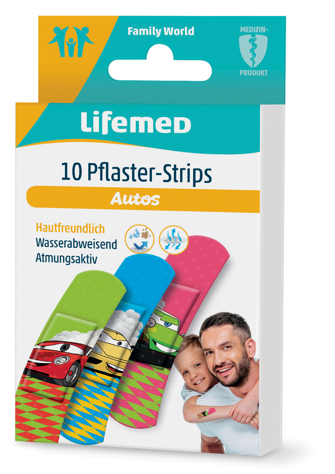 Lifemed Kinder-Pflaster-Strips , Autos, , 10er Lifemed Kinder-Pflaster-Strips , Autos, , 10er von lifemed