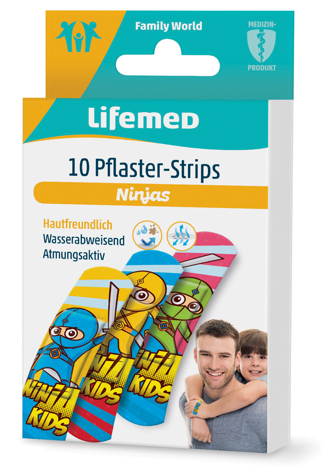 Lifemed Kinder-Pflaster-Strips , Ninjas, , 10er Lifemed Kinder-Pflaster-Strips , Ninjas, , 10er von lifemed