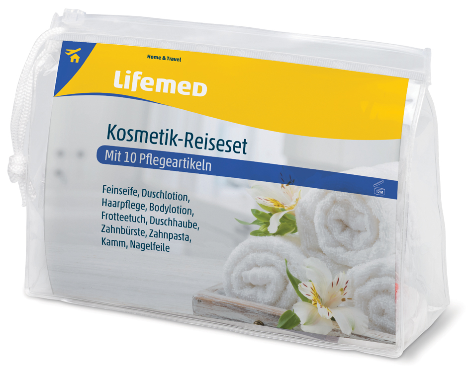 Lifemed Kosmetik-Reiseset, 10-teilig, im Kunststoffetui von lifemed