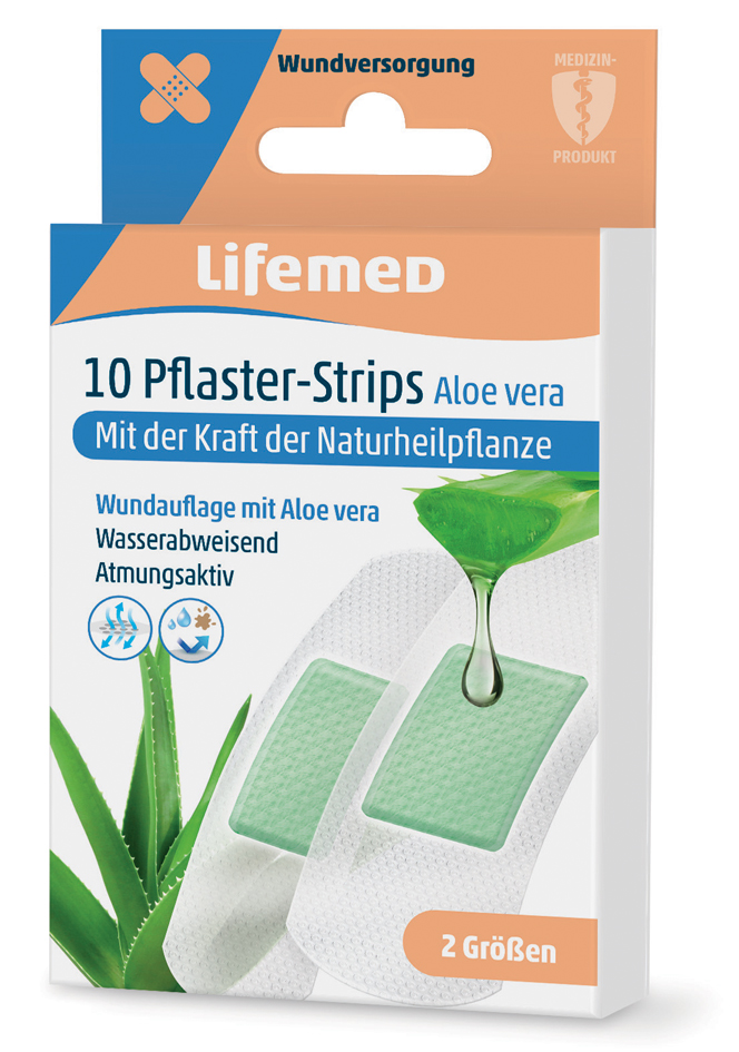 Lifemed Pflaster-Strips , Aloe vera, , weiß, 10er von lifemed