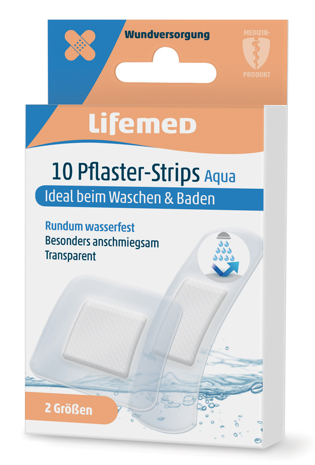 Lifemed Pflaster-Strips , Aqua, , transparent, 10er Lifemed Pflaster-Strips , Aqua, , transparent, 10er von lifemed