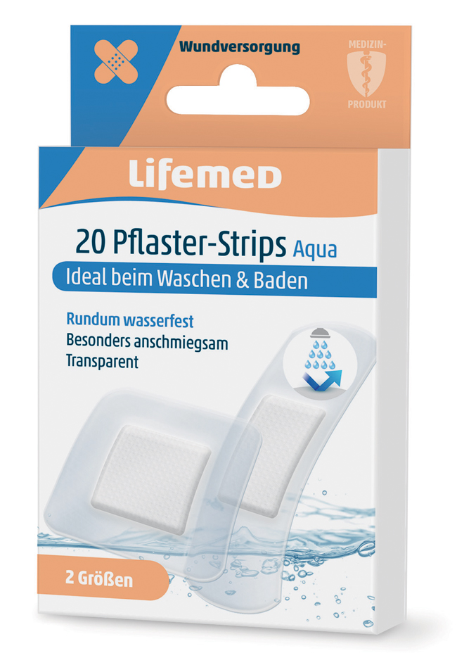 Lifemed Pflaster-Strips , Aqua, , transparent, 20er von lifemed