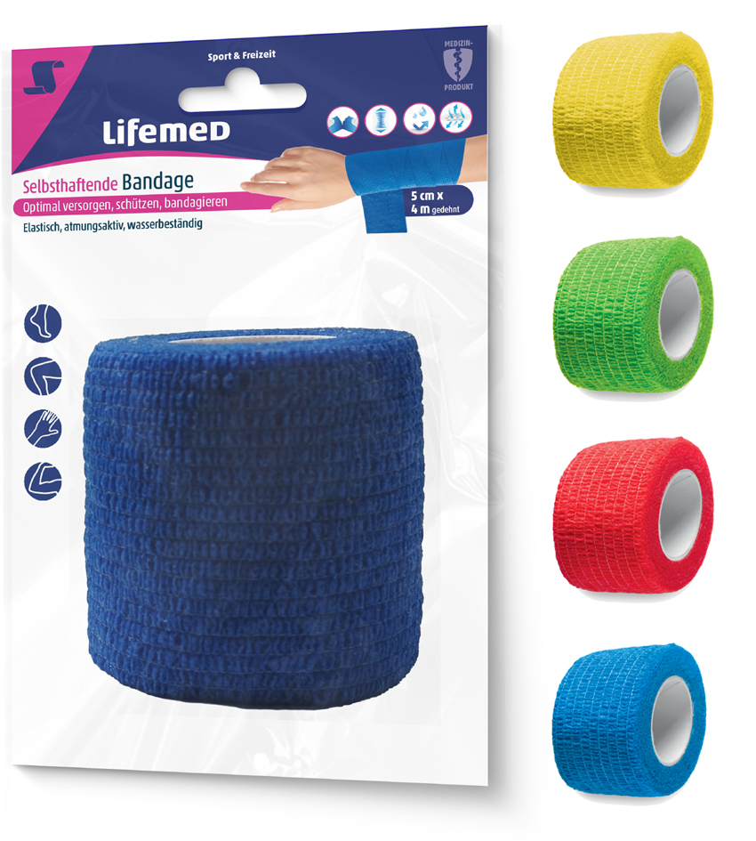 Lifemed selbsthaftende Bandage, 50 mm x 4,0 m von lifemed