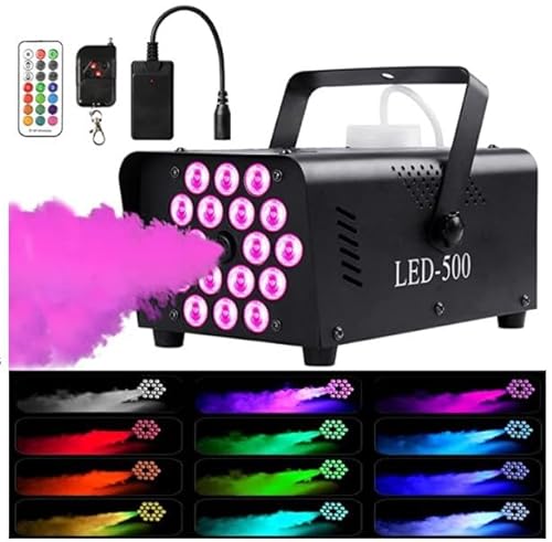 Nebelmaschine Rauchmaschine, 500W Mini Nebelmaschine mit kabelloser Fernbedienung und 12 Farben RGB Lichteffekt, für Party, Halloween, Weihnachten, Hochzeit Nebelmaschine Rauchmaschine, 500W Mini Nebelmaschine mit kabelloser Fernbedienung und 12 Farben RGB Lichteffekt, für Party, Halloween, Weihnachten, Hochzeit von lifetter