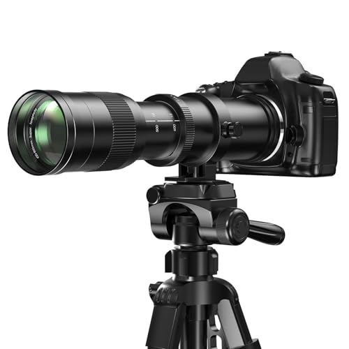 Lightdow RF 420-800mm F8.3 Manuelles Teleobjektiv für Canon RF-Mount, Leichtes Lens, Full-Frame Objektiv für Cannon EOS R, Ra, RP, R3, R5, R5 C, R5 Mark II, R6, R7, R8, R10, R50, R100 Schwarz von lightdow