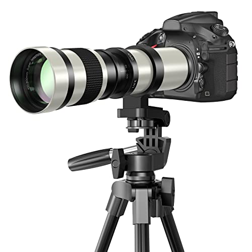 Lightdow 420-800mm f/8.3-16 Teleobjektiv für Canon EF Objektiv, Manuelles Teleobjektiv-Zoom Objektiv mit T-Ring für Canon EOS Rebel SL2 SL1 T8i T7 T6 850D 800D 4000D 2000D 90D 80D 77D 70D 5D 6D DSLR von lightdow