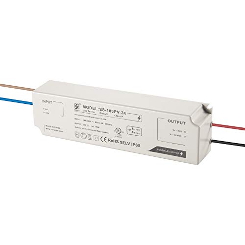 LIGHTEU®, Sosen Transformer LED-Netzteil 100 W, 24 V DC, 4 A - IP65 Konstantspannung für LED-Streifen und G4-, MR11-, MR16-LED-Glühbirnen von lighteu