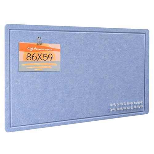 Pinnwand, 86 x 59 Zentimeter Filzbrett - dekorative Pinnwand, Korkbrett-Alternative für die Wand, faltbares Bilderbrett mit selbstklebendem Vision Board Gebetsbrett und 20 Pinnadeln - Lavendelblau von lightomorrow