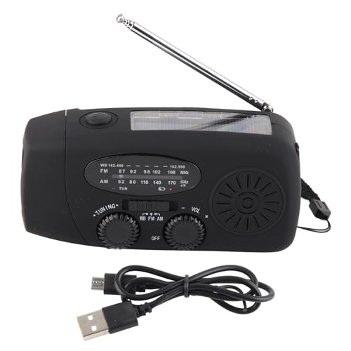 Lihsong Hand Crank Solar Radio mit LED -Taschenlampe, Tragbares FM AM WB USB -Radio für Notfallkatastrophenprävention Outdoor Camping, Wandern, Reisen (Amerikanisches Modell) von lihsong