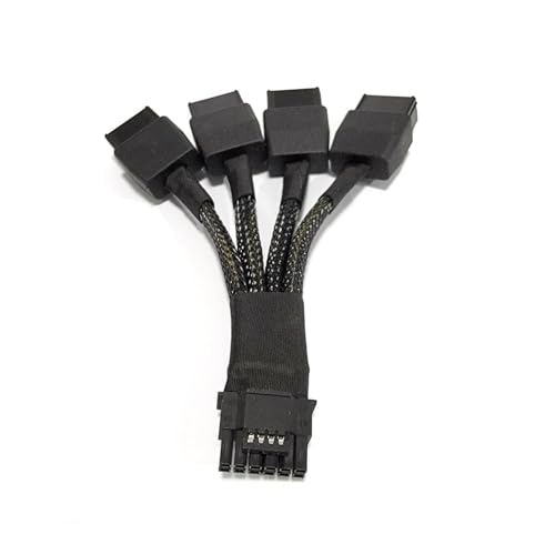lilila-ree PCI-e 5.0 Verlängerungskabel, RTX 4090 4080 16-polig (12 + 4) Stecker auf 4 x 8-polige Buchse, 12VHPWR-Kabel, PCIE, GPU, Power Sleeved Extender Kabel, kompatibel mit GeForce RTX von lilila-ree