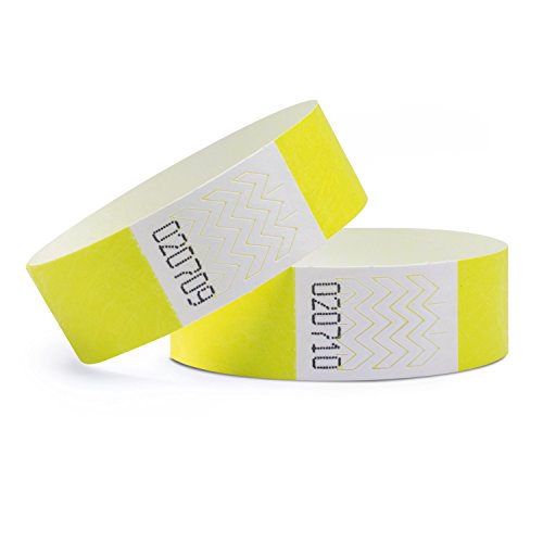 linie zwo ®, 1000 Stück Einlassbänder / Securebänder Tyvek ® 19 x 254 mm, Neongelb von linie zwo