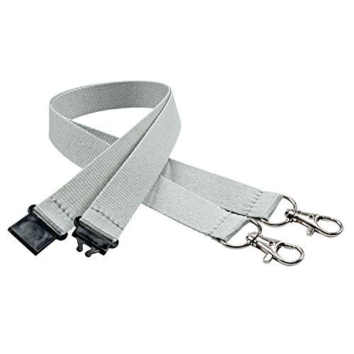 linie zwo ®, 10er Pack Schlüsselbänder 20 mm, 2x easy going Haken, Sicherheitsverschluss, Grau von linie zwo