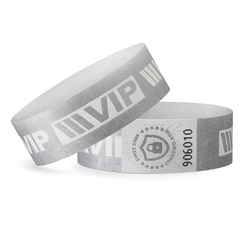 linie zwo ®, 500 Stück Einlassbänder Tyvek ® 19 x 254 mm - VIP, Silber von linie zwo