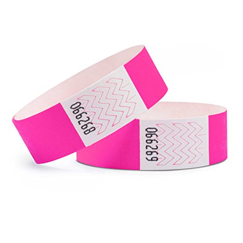 linie zwo ®, 500 Stück Einlassbänder Tyvek 254 x 19 mm, Neonpink von linie zwo