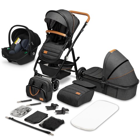 lionelo Kinderwagen Amber 3 in 1 Grey Graphite von lionelo