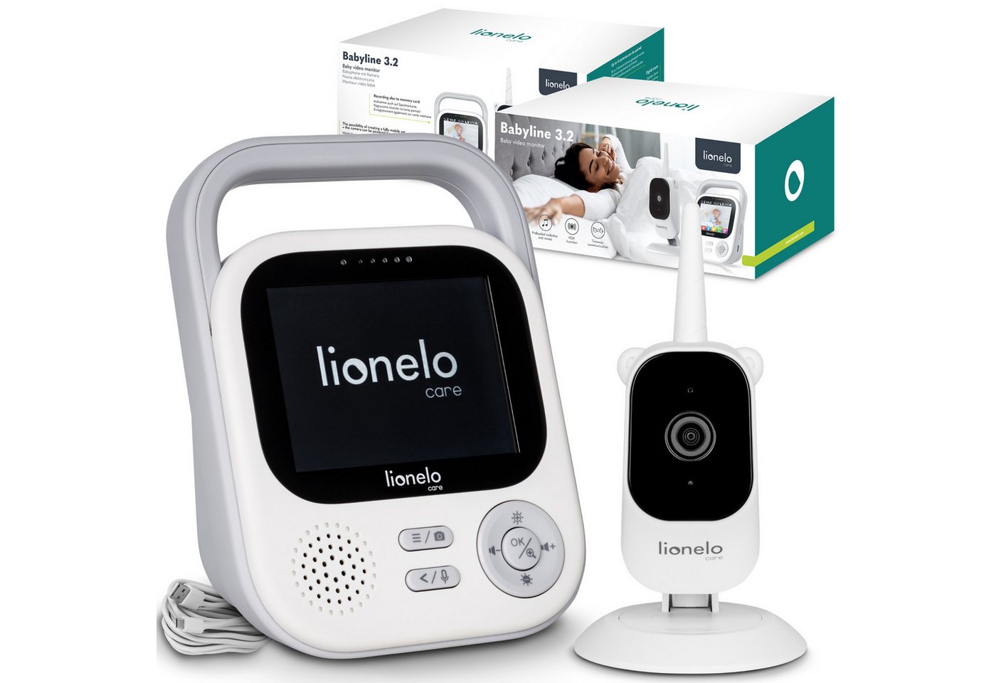 lionelo Video-Babyphone BABYLINE 3.2, Set, Set, 2,8" / 350m / 1920x1080p von lionelo