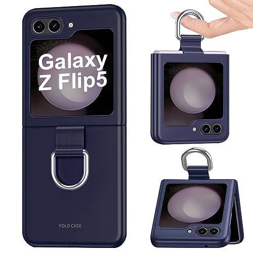 Hülle Für Samsung Galaxy Z Flip 5 Mit Ring, Ultra Dünne Hart PC Z Flip 5 Hülle Mit Ring Ständer, Unterstützt Wireless Charging Handyhülle Stoßfeste Schutzhülle Für Galaxy Z Flip 5 5g 2023 von lisade