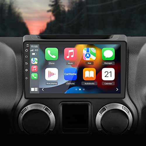 Android 12 Autoradio Stereo, kompatibel mit Jeep Wrangler JK Gand Cherokee Dodge Ram 1500 mit kabellosem CarPlay, Android Auto, GPS/FM/WiFi/USB von litillbuly