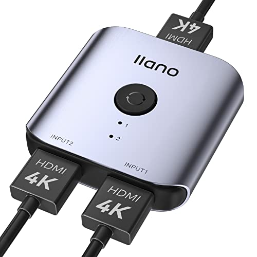 HDMI Splitter, HDMI Switch 4K@60Hz, Aluminum HDMI Splitter 2 in 1 Out or 1 in 2 Out, HDMI Switcher for Xbox PS5/4/3 Blu-Ray Player Fire Stick Roku HDTV HDMI Splitter, HDMI Switch 4K@60Hz, Aluminum HDMI Splitter 2 in 1 Out or 1 in 2 Out, HDMI Switcher for Xbox PS5/4/3 Blu-Ray Player Fire Stick Roku HDTV von llano