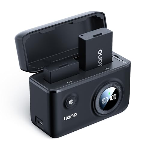 llano 2er-Pack LP-E10 Akkus und 18W Ladegerät kit mit 2 USB-C für Canon EOS Rebel T7 T6 T5 T3 T100 Kiss X50 Kiss X70 EOS 1100D 1200D 1300D 2000D Akku, mit Smart Display und magnetischem Schnappdeckel von llano
