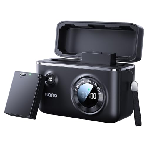 llano Dual-Akkuladegerät + 2 LP-E10-Akkus mit USB-C-Eingang für Canon EOS Rebel T3, T5, T6, T7, Kiss X50, Kiss X70, EOS 1100D, EOS 1200D, EOS 1300 (2er-Pack) von llano