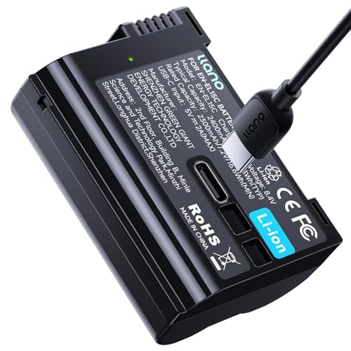llano EN-EL15C Akku 2400 mAh USB-C Schnelllade-Kamera-Akku für Nikon Zf, Z5, Z6, Z6II, Z7, Z7II, Z8, D780, D850, D7500, D500, D600, D610, D750, D800, D810, D7100, D7200 Kameras – Schwarz llano EN-EL15C Akku 2400 mAh USB-C Schnelllade-Kamera-Akku für Nikon Zf, Z5, Z6, Z6II, Z7, Z7II, Z8, D780, D850, D7500, D500, D600, D610, D750, D800, D810, D7100, D7200 Kameras – Schwarz von llano