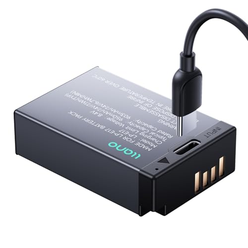 llano LP-E17 Akku (USB-C-Eingang) Ersatzakkupack für Canon EOS R50 RP R10 R8,Rebel T8i, T7i, T6i, T6s, SL2, SL3, EOS M3, M5, M6, EOS 200D, 77D, 750D, 760D, 800D, 8000D Schwarz von llano