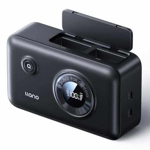 llano NP-W126S Dual-Akku-Schnellladegerät mit integrierter 12400 mAh Power Bank für Fujifilm XT30II X100VI X-M5 XS10 XT3 XT2 XT1 XT30 XT20 XT10 X100V XT200 XT100 X100F XA7 XE3 Xpro3 Xpro2 Xpro1 von llano
