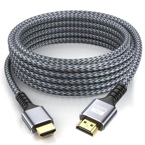 looyotul 4k Hdmi Kabel 15m Ultra High Speed HDMI 2.0 Kabel 4K@60HZ 3D ARC Gold Plated Connector Ethernet Audio Video Return HDMI Kabel für UHD TV Monitor Laptop Xbox PS4/PS5 ect.(Silber) von looyotul