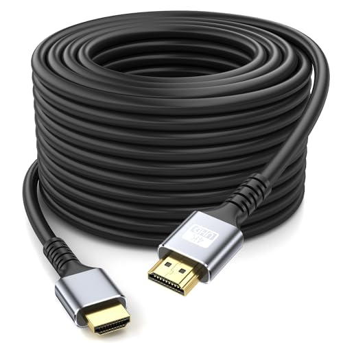 looyotul 4k Hdmi Kabel 20m Ultra High Speed HDMI 2.0 Kabel 4K@60Hz 18gbps Gold überzogener Stecker 3D ARC Ethernet HDMI Kabel für HDTV Monitor Laptop Roku TV Xbox PS3/PS4 (Silber) von looyotul