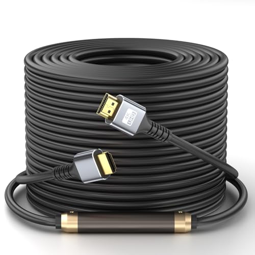 looyotul 4k Hdmi Kabel 25m Ultra High Speed HDMI 2.0 Kabel 4K@60Hz 18gbps Gold überzogener Stecker 3D ARC Ethernet HDMI Kabel für HDTV Monitor Laptop Roku TV Xbox PS3/PS4 (Silber) von looyotul